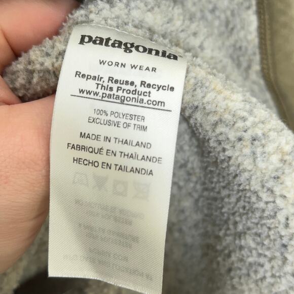 PATAGONIA Better Sweater 1/4 Zip Fleece Jacket Stonewash Tan Gray {103} - Picture 6 of 7